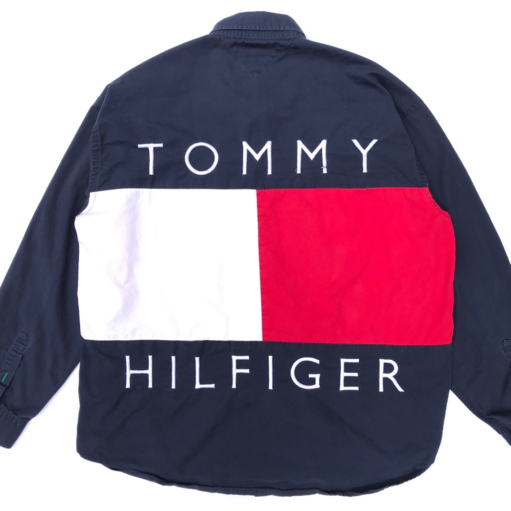 RARE TOMMY HILFIGER Vintage 90s Big Flag Shirt